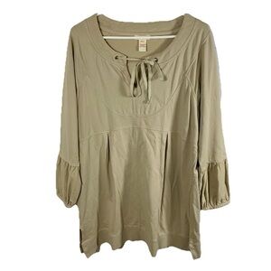 Sundance Sweatshirt Tunic Top Tan Taupe Beige Cotton Women Sz XL Boho Minimalist